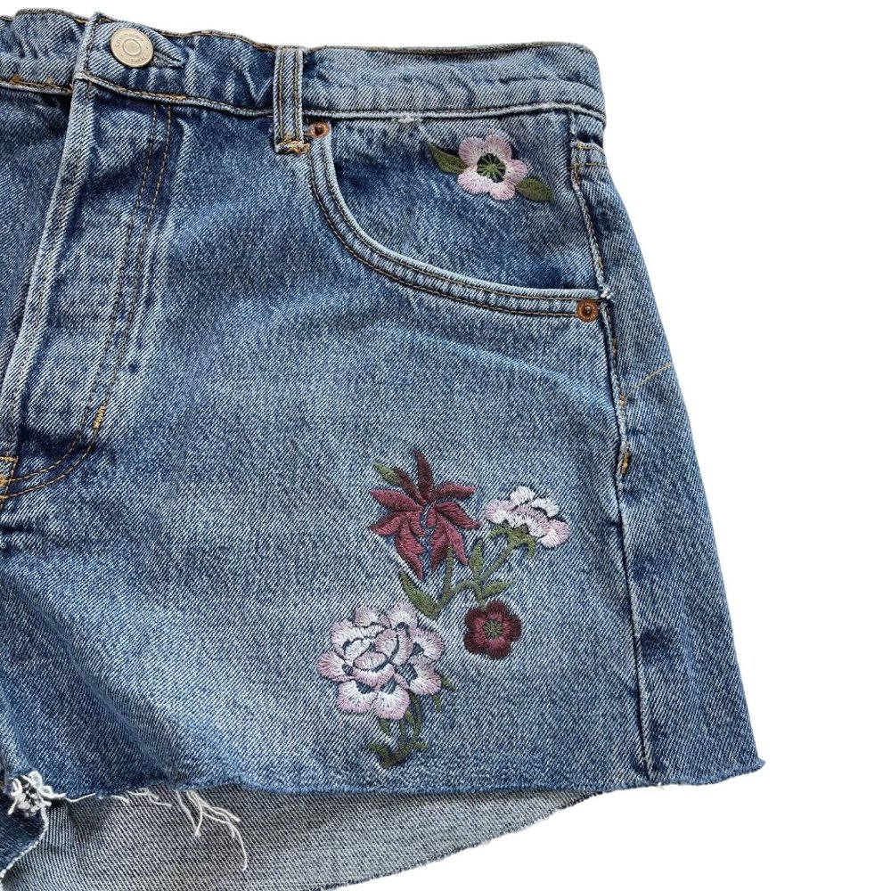 Reformation Charlie High Rise Floral Fauna Embroidery Jean Short Size 30 NWOT - Picture 4 of 14